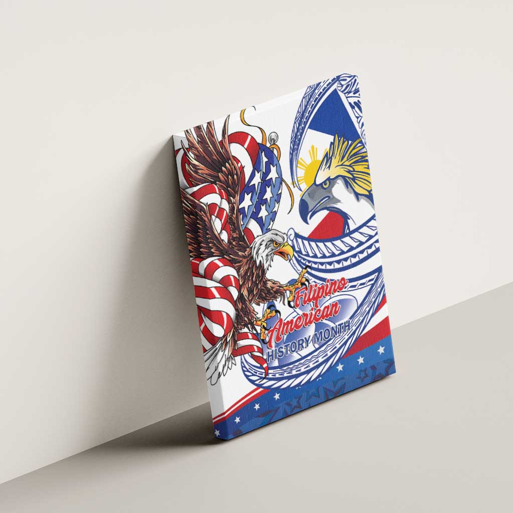 Filipino American History Month Canvas Wall Art Philippines Agila USA Eagle Mix Flag