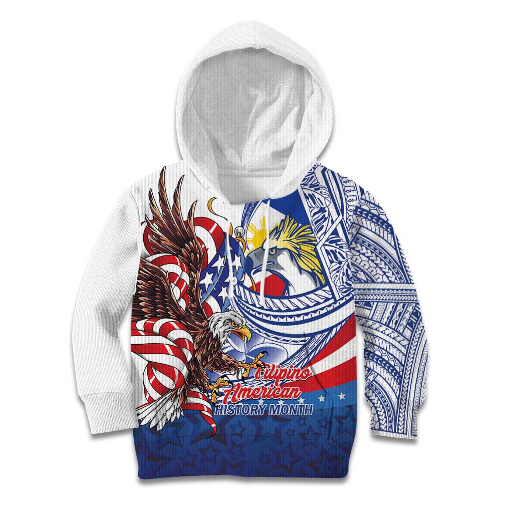 Filipino American History Month Kid Hoodie Philippines Agila USA Eagle Mix Flag