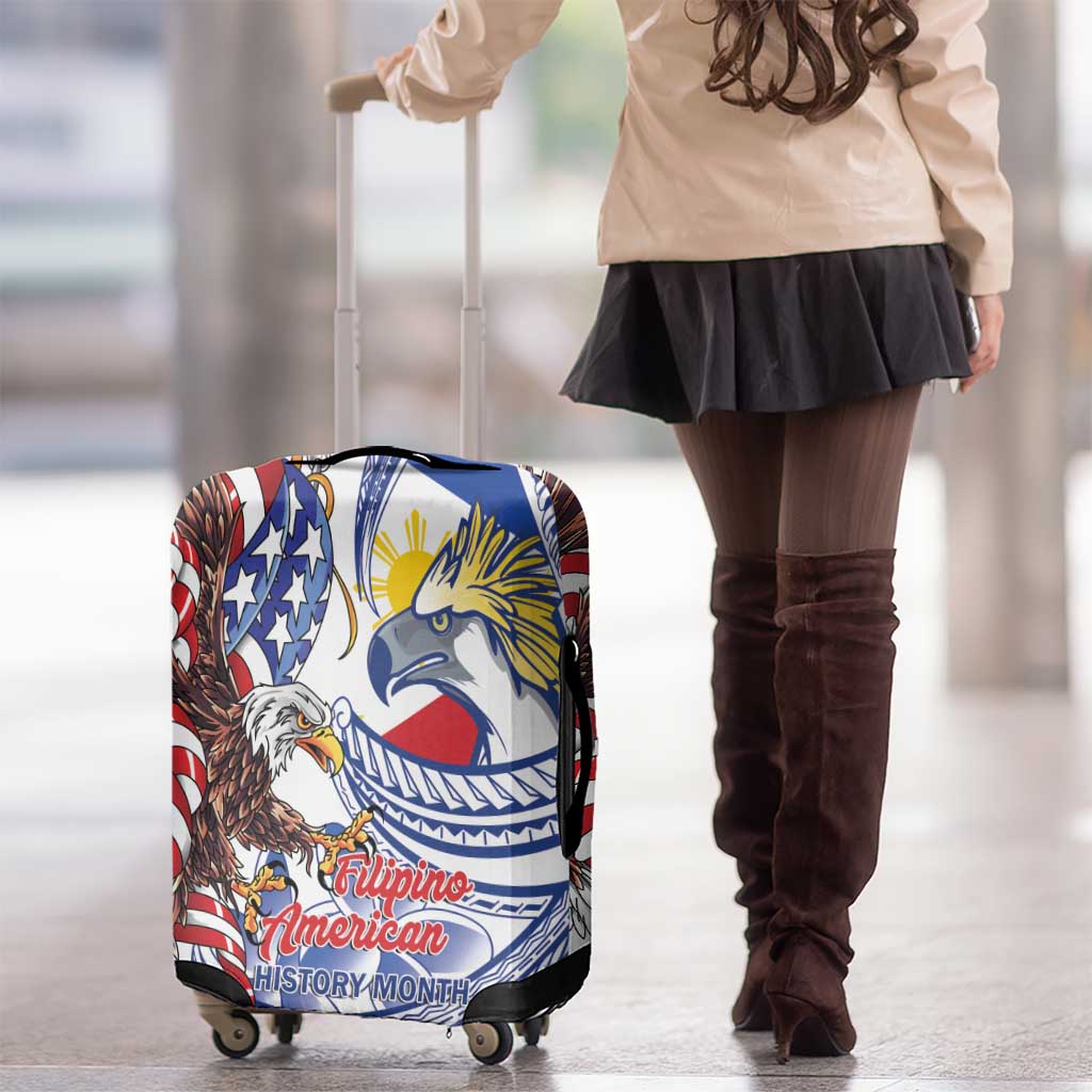 Filipino American History Month Luggage Cover Philippines Agila USA Eagle Mix Flag
