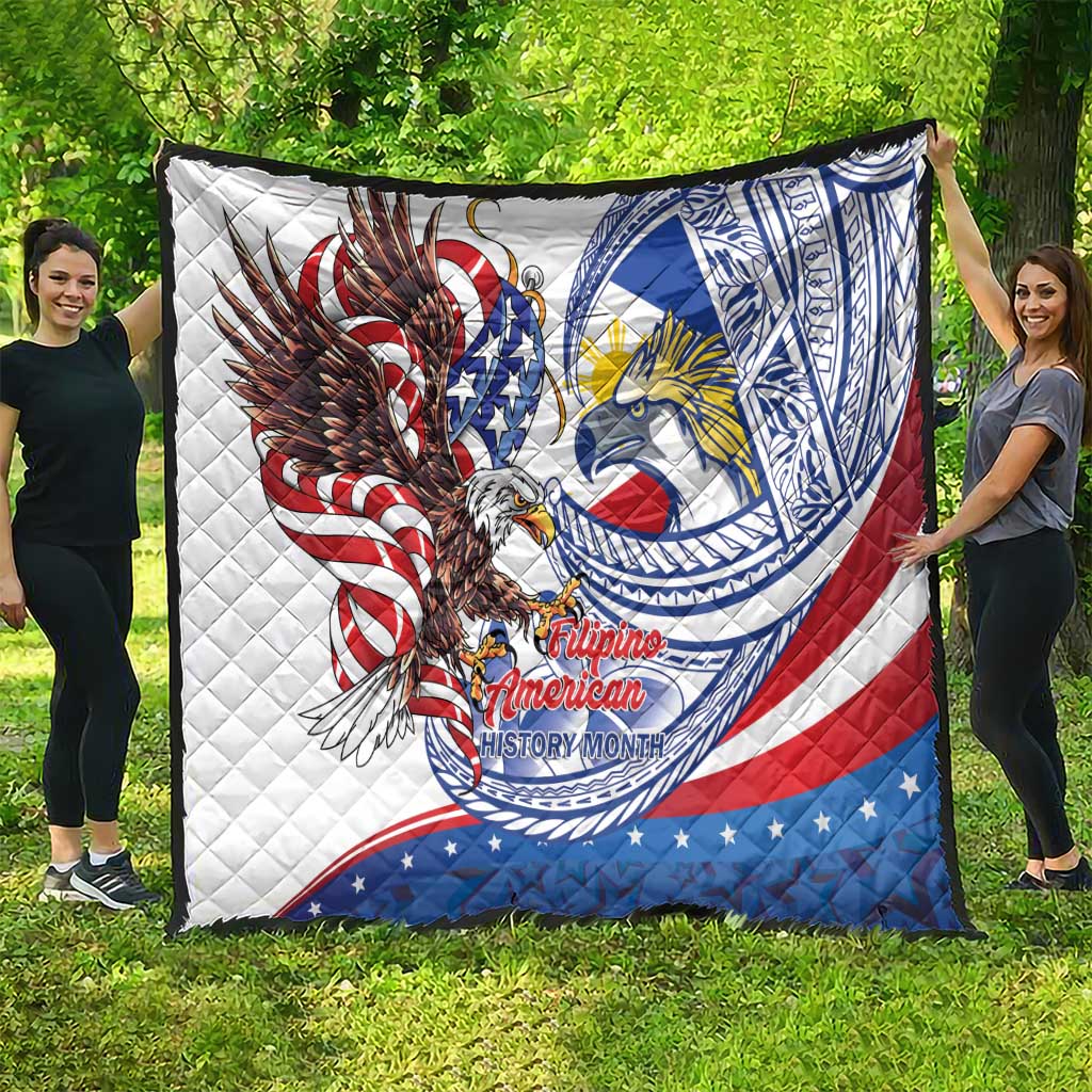 Filipino American History Month Quilt Philippines Agila USA Eagle Mix Flag