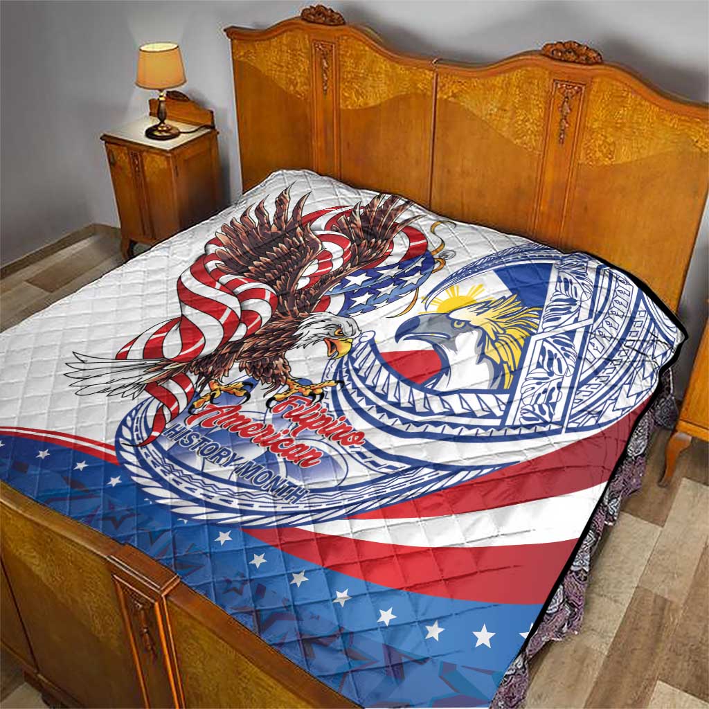 Filipino American History Month Quilt Philippines Agila USA Eagle Mix Flag