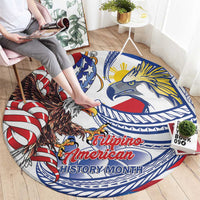 Filipino American History Month Round Carpet Philippines Agila USA Eagle Mix Flag