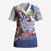 Filipino American History Month Scrub Top Philippines Agila USA Eagle Mix Flag