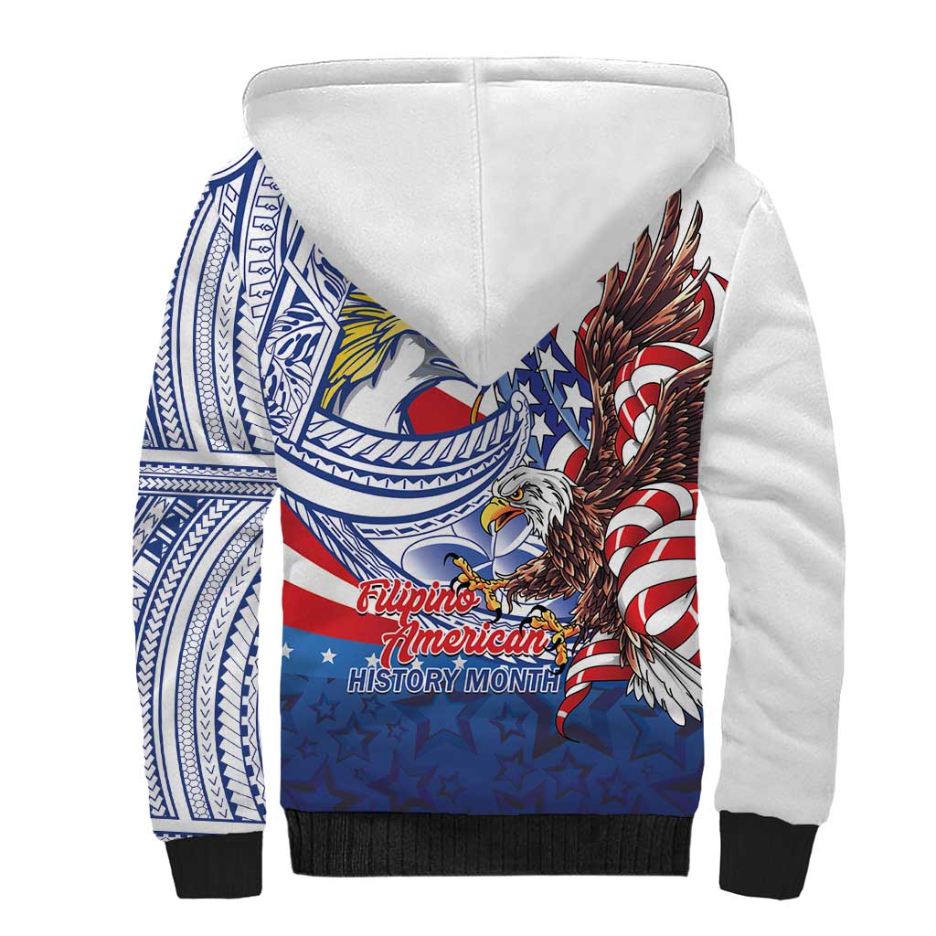 Filipino American History Month Sherpa Hoodie Philippines Agila USA Eagle Mix Flag