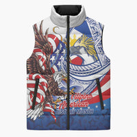 Filipino American History Month Sleeveless Puffer Jacket Philippines Agila USA Eagle Mix Flag