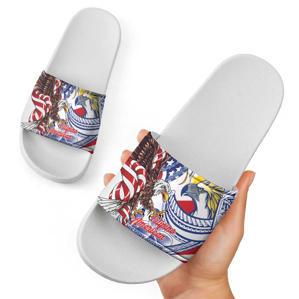 Filipino American History Month Slide Sandals Philippines Agila USA Eagle Mix Flag