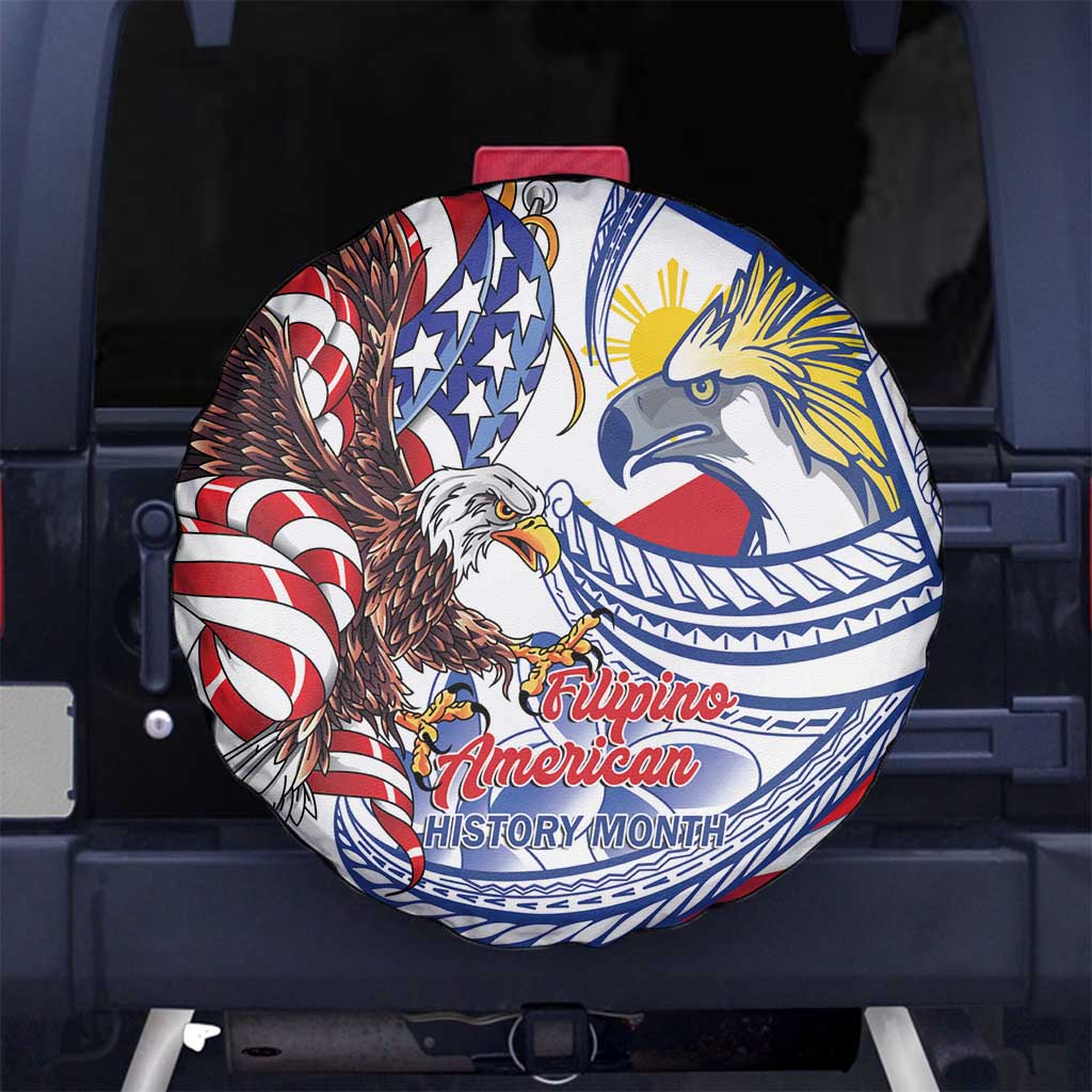 Filipino American History Month Spare Tire Cover Philippines Agila USA Eagle Mix Flag