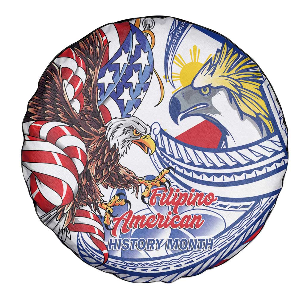 Filipino American History Month Spare Tire Cover Philippines Agila USA Eagle Mix Flag