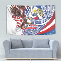 Filipino American History Month Tapestry Philippines Agila USA Eagle Mix Flag