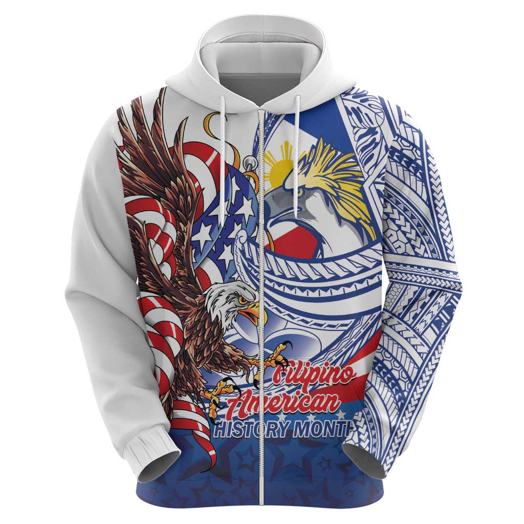 Filipino American History Month Zip Hoodie Philippines Agila USA Eagle Mix Flag
