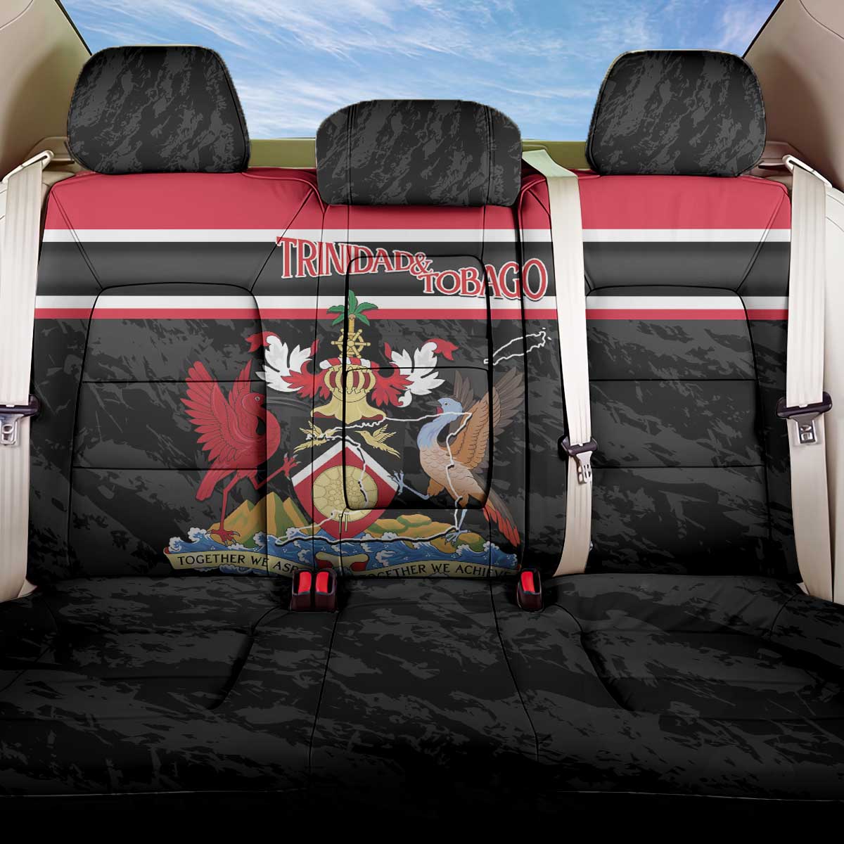 Trinidad and Tobago Back Car Seat Cover Together We Aspire Together We Achieve