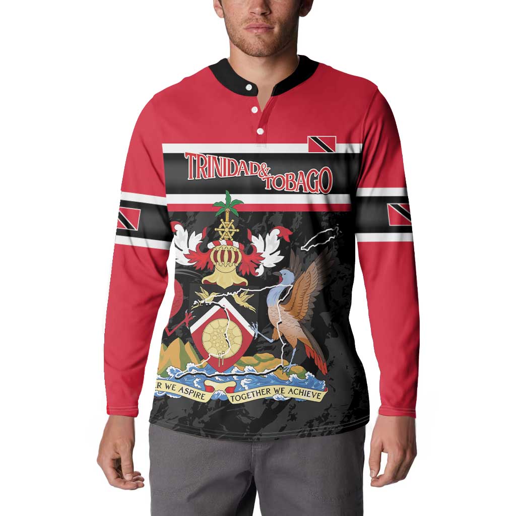 Trinidad and Tobago Button Sweatshirt Together We Aspire Together We Achieve