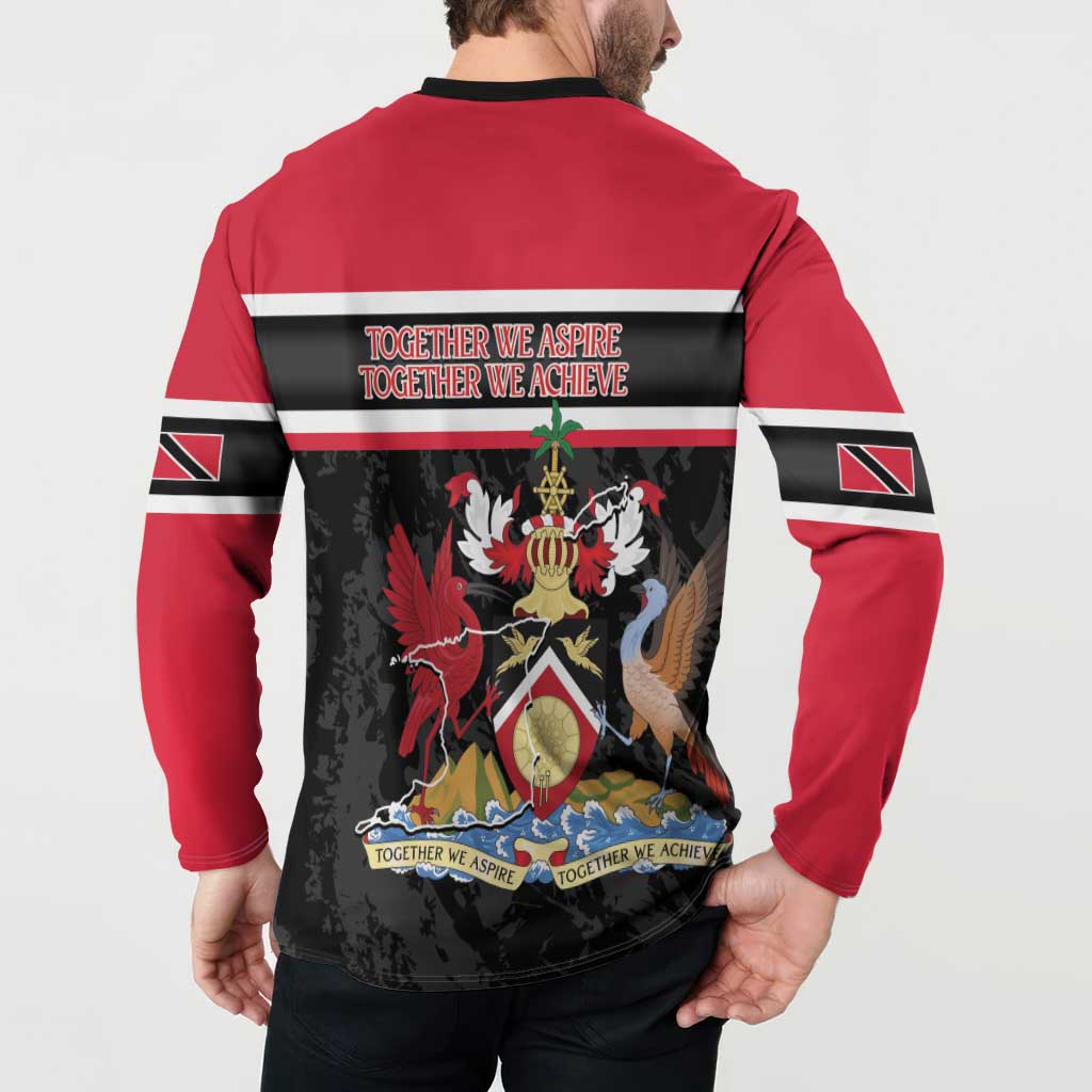 Trinidad and Tobago Button Sweatshirt Together We Aspire Together We Achieve