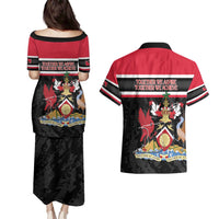 Trinidad and Tobago Couples Matching Puletasi and Hawaiian Shirt Together We Aspire Together We Achieve