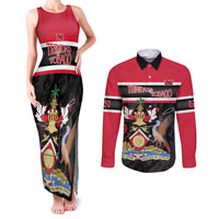 Trinidad and Tobago Couples Matching Tank Maxi Dress and Long Sleeve Button Shirt Together We Aspire Together We Achieve