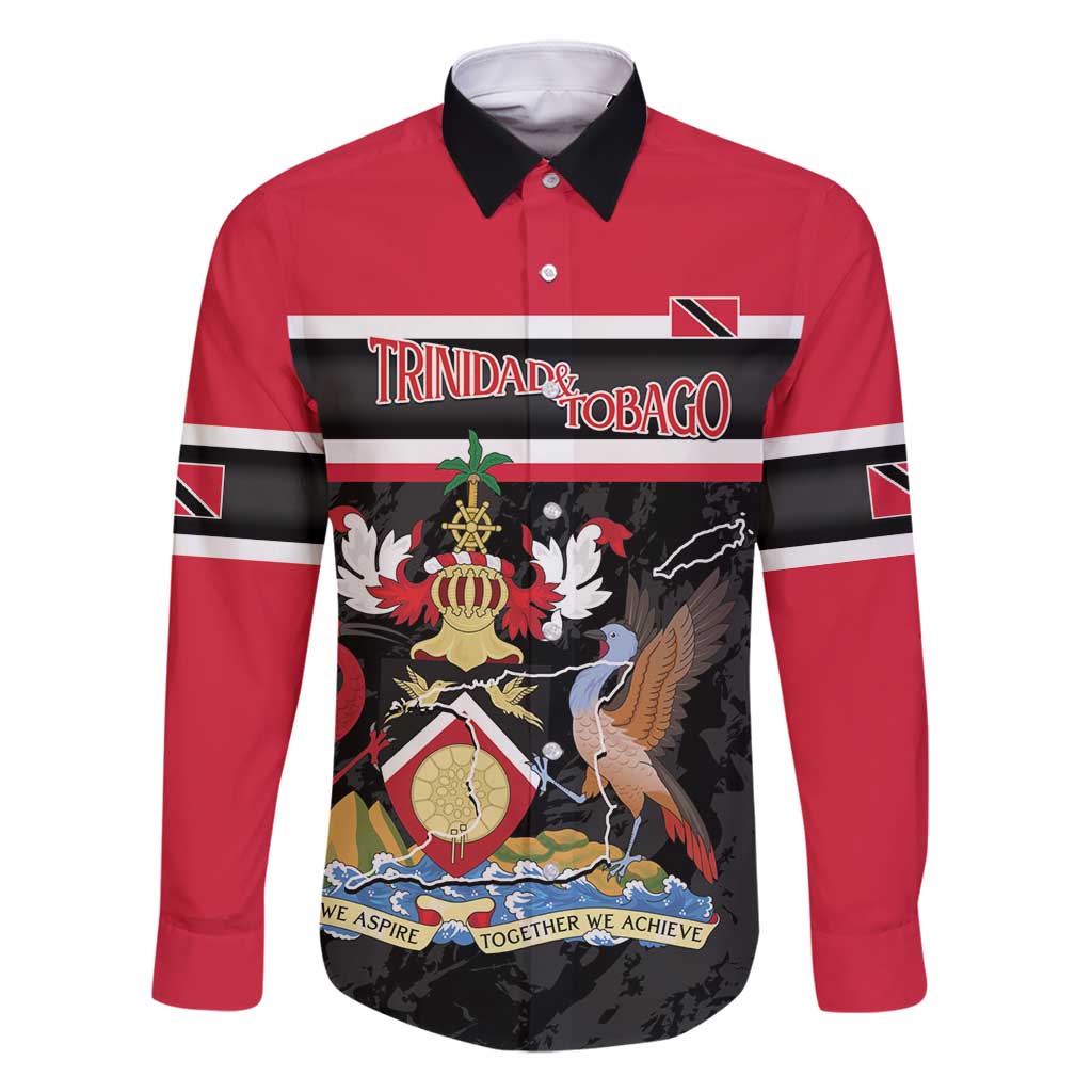 Trinidad and Tobago Family Matching Long Sleeve Bodycon Dress and Hawaiian Shirt Together We Aspire Together We Achieve