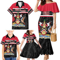 Trinidad and Tobago Family Matching Mermaid Dress and Hawaiian Shirt Together We Aspire Together We Achieve