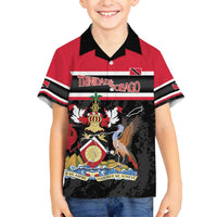 Trinidad and Tobago Family Matching Off Shoulder Short Dress and Hawaiian Shirt Together We Aspire Together We Achieve