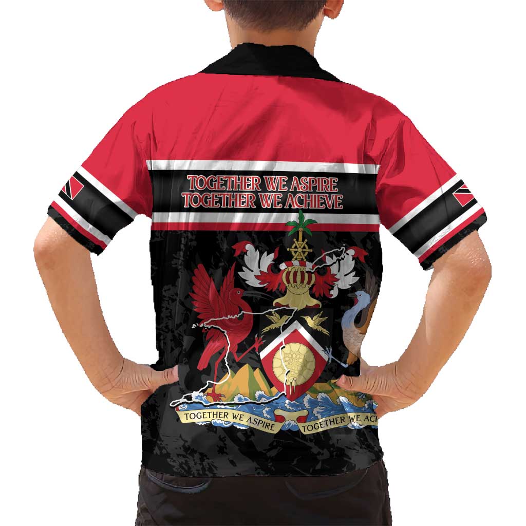 Trinidad and Tobago Family Matching Puletasi and Hawaiian Shirt Together We Aspire Together We Achieve