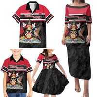 Trinidad and Tobago Family Matching Puletasi and Hawaiian Shirt Together We Aspire Together We Achieve