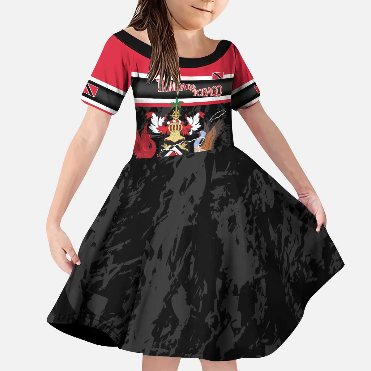 Trinidad and Tobago Kid Short Sleeve Dress Together We Aspire Together We Achieve
