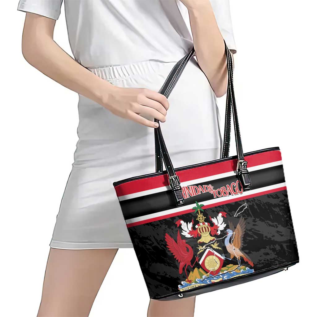 Trinidad and Tobago Leather Tote Bag Together We Aspire Together We Achieve