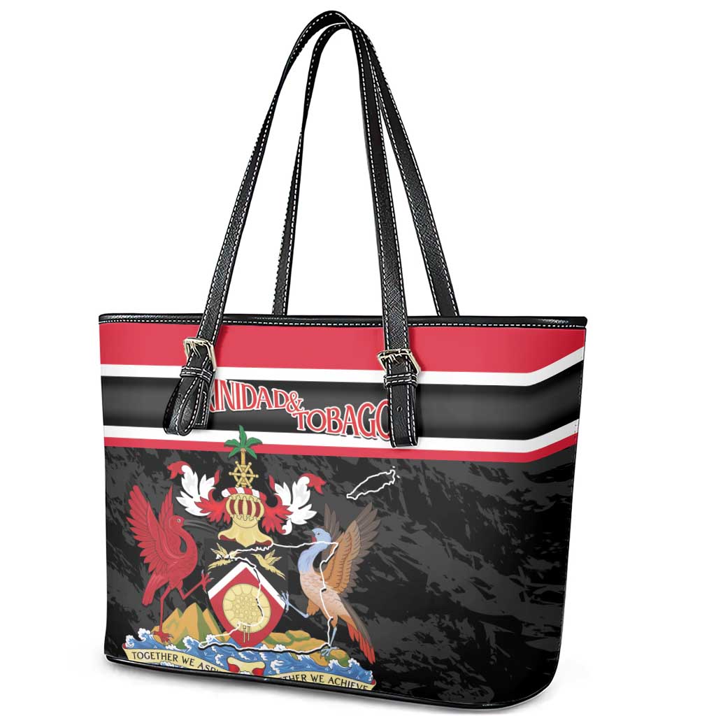 Trinidad and Tobago Leather Tote Bag Together We Aspire Together We Achieve