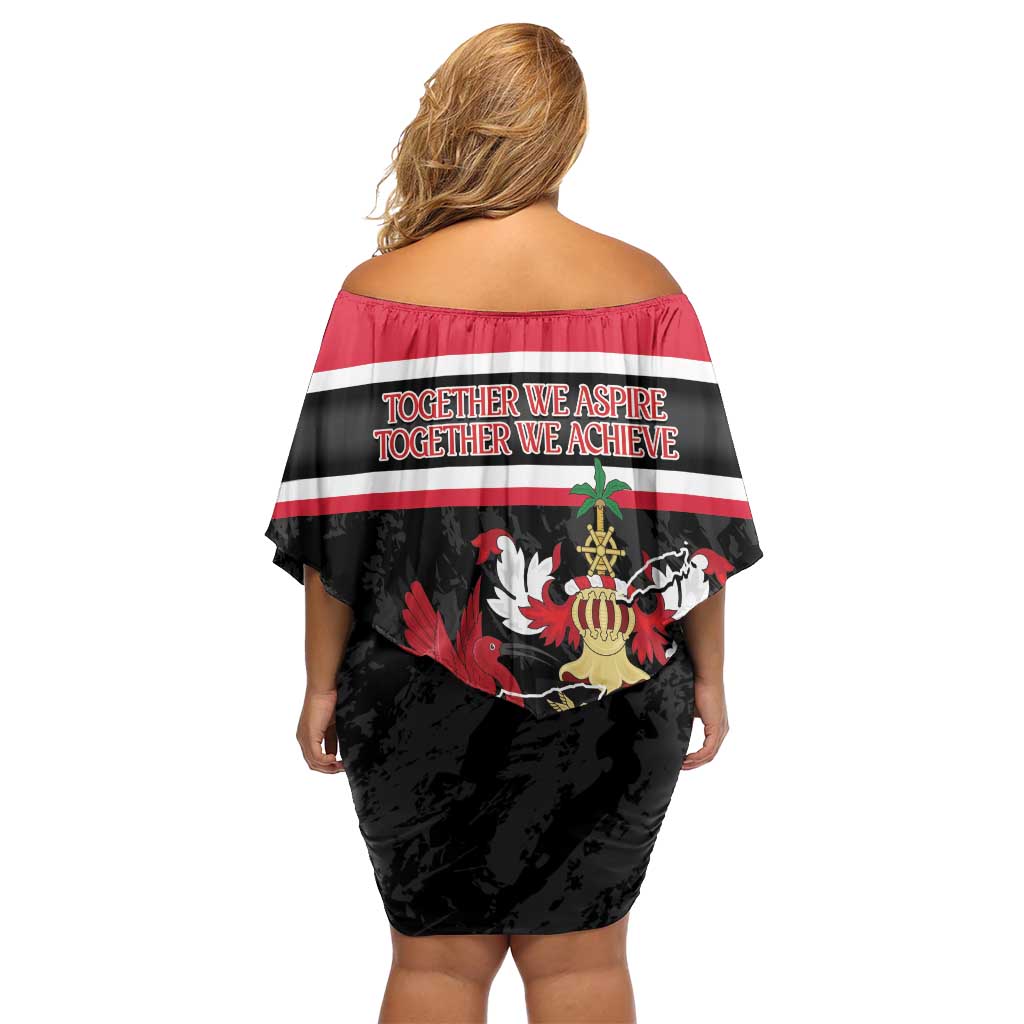 Trinidad and Tobago Off Shoulder Short Dress Together We Aspire Together We Achieve