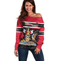 Trinidad and Tobago Off Shoulder Sweater Together We Aspire Together We Achieve
