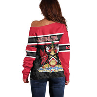 Trinidad and Tobago Off Shoulder Sweater Together We Aspire Together We Achieve