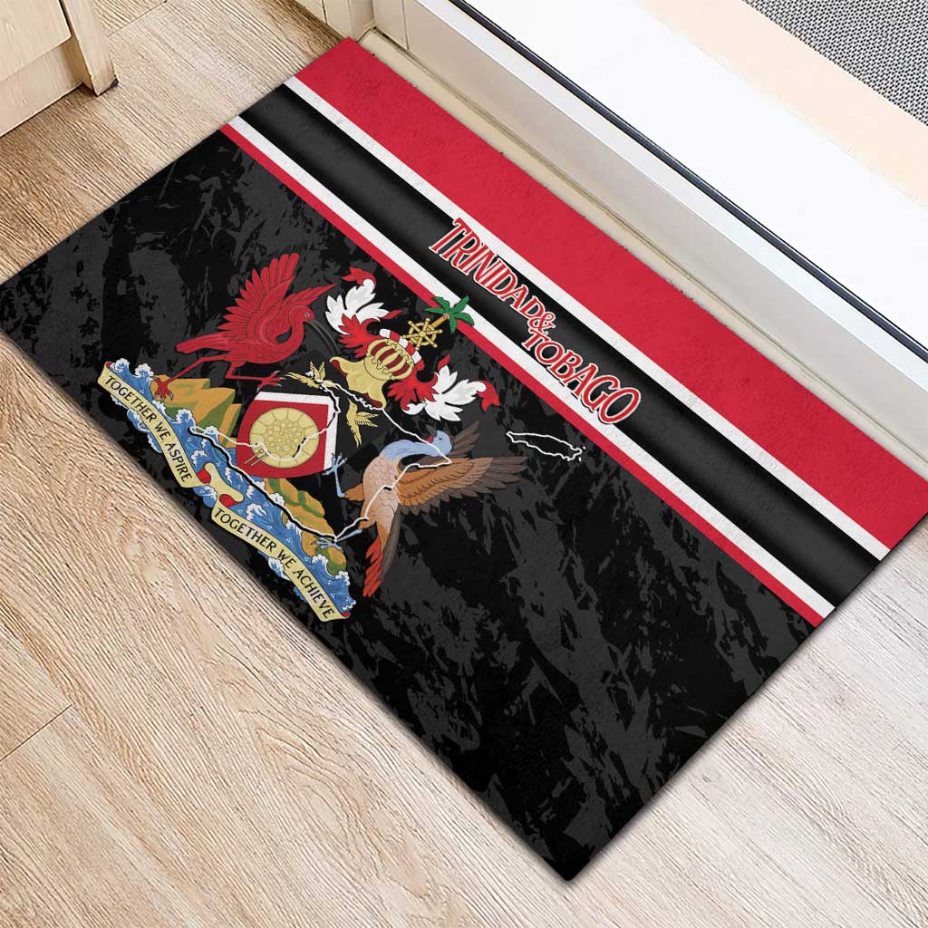 Trinidad and Tobago Rubber Doormat Together We Aspire Together We Achieve