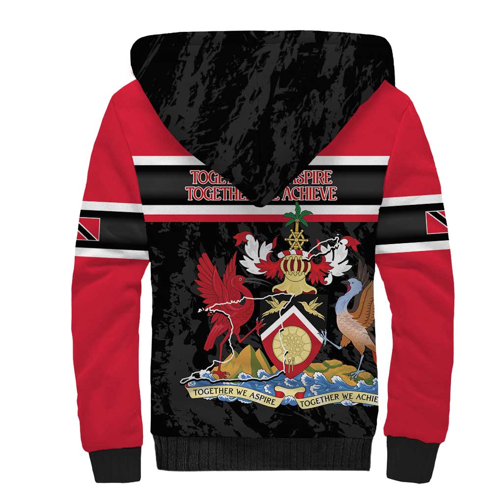 Trinidad and Tobago Sherpa Hoodie Together We Aspire Together We Achieve