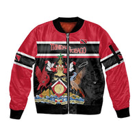 Trinidad and Tobago Sleeve Zip Bomber Jacket Together We Aspire Together We Achieve