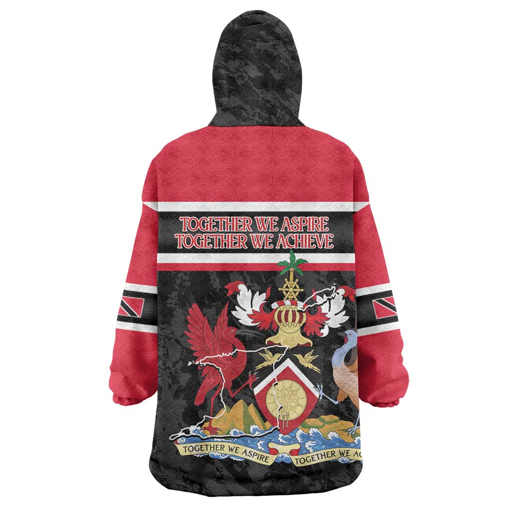 Trinidad and Tobago Wearable Blanket Hoodie Together We Aspire Together We Achieve