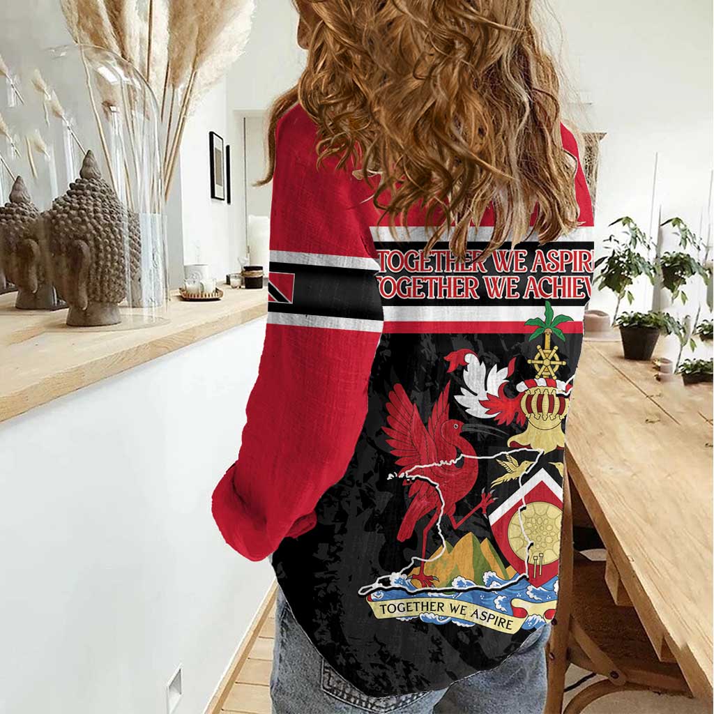 Trinidad and Tobago Women Casual Shirt Together We Aspire Together We Achieve