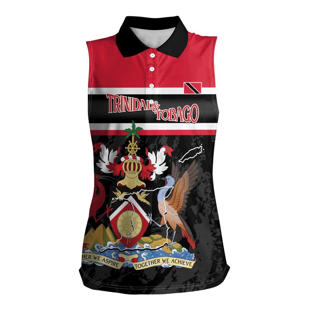 Trinidad and Tobago Women Sleeveless Polo Shirt Together We Aspire Together We Achieve
