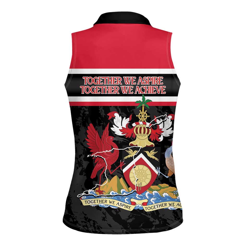 Trinidad and Tobago Women Sleeveless Polo Shirt Together We Aspire Together We Achieve