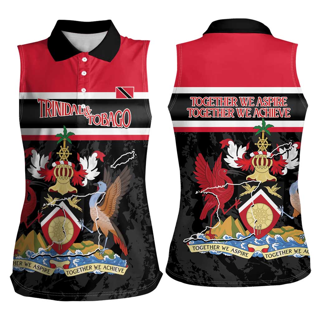 Trinidad and Tobago Women Sleeveless Polo Shirt Together We Aspire Together We Achieve