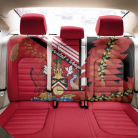 Trinidad and Tobago Back Car Seat Cover Coat Of Arms With Chaconia Flower