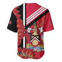 Trinidad and Tobago Baseball Jersey Coat Of Arms With Chaconia Flower
