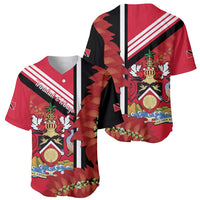 Trinidad and Tobago Baseball Jersey Coat Of Arms With Chaconia Flower