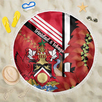 Trinidad and Tobago Beach Blanket Coat Of Arms With Chaconia Flower