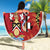 Trinidad and Tobago Beach Blanket Coat Of Arms With Chaconia Flower