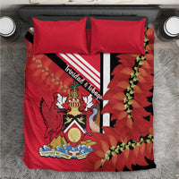 Trinidad and Tobago Bedding Set Coat Of Arms With Chaconia Flower