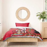 Trinidad and Tobago Bedding Set Coat Of Arms With Chaconia Flower
