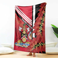 Trinidad and Tobago Blanket Coat Of Arms With Chaconia Flower