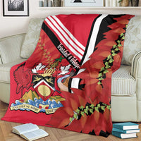 Trinidad and Tobago Blanket Coat Of Arms With Chaconia Flower