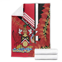 Trinidad and Tobago Blanket Coat Of Arms With Chaconia Flower