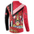 Trinidad and Tobago Button Sweatshirt Coat Of Arms With Chaconia Flower