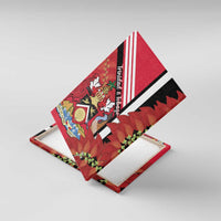 Trinidad and Tobago Canvas Wall Art Coat Of Arms With Chaconia Flower